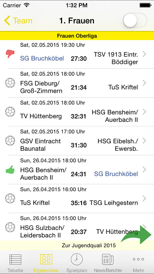Handball-App SG Bruchköbel iOS